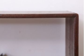 アンティーク家具　縞黒檀材と桑材!貴重な蛇腹扉の和製アンティーク収納棚(戸棚)