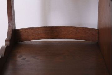 アンティーク家具　縞黒檀材と桑材!貴重な蛇腹扉の和製アンティーク収納棚(戸棚)