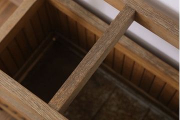 アンティーク雑貨　ビンテージ　ナラ材　古い木製の傘立て
