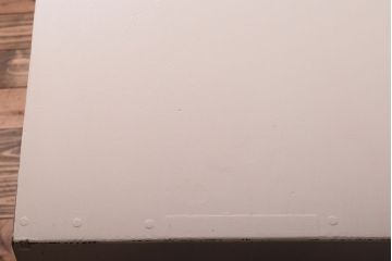 アンティーク家具　アンティークペイント　引き出し付き!気泡・すりガラス入りのおしゃれな戸棚(収納棚)(2)