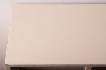 アンティーク家具　アンティークペイント　引き出し付き!気泡・すりガラス入りのおしゃれな戸棚(収納棚)(2)