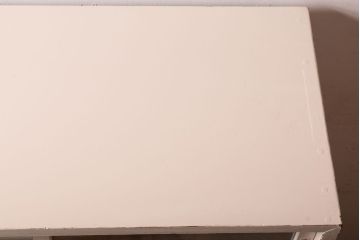 アンティーク家具　アンティークペイント　引き出し付き!気泡・すりガラス入りのおしゃれな戸棚(収納棚)(2)