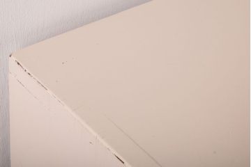 アンティーク家具　アンティークペイント　引き出し付き!気泡・すりガラス入りのおしゃれな戸棚(収納棚)(2)