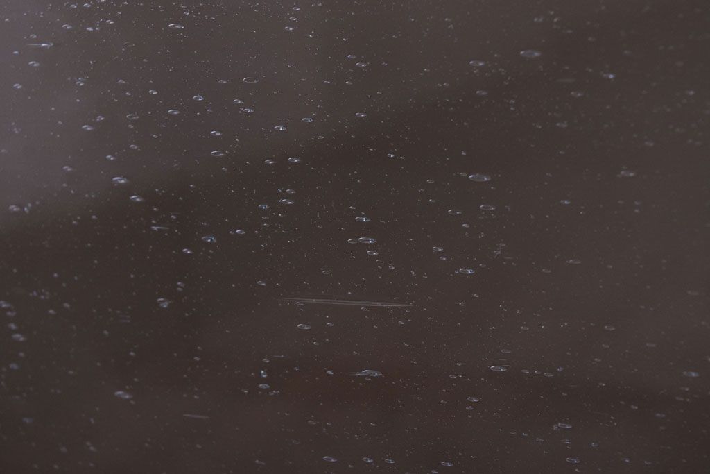 アンティーク家具　アンティークペイント　引き出し付き!気泡・すりガラス入りのおしゃれな戸棚(収納棚)(2)