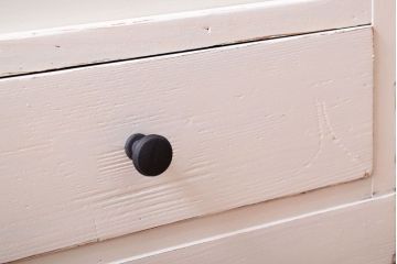 アンティーク家具　アンティークペイント　引き出し付き!気泡・すりガラス入りのおしゃれな戸棚(収納棚)(2)