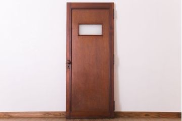 ダイヤガラス入り!シンプルな木製アンティークドア