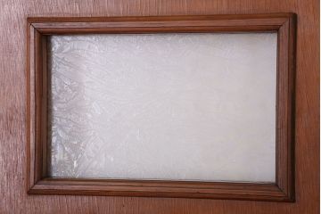 両開き　結霜ガラス入り!シンプルな木製アンティークドア2枚1対