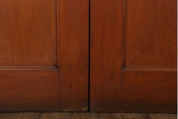 両開き　結霜ガラス入り!シンプルな木製アンティークドア2枚1対