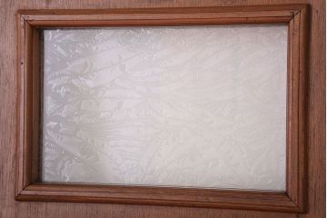 両開き　結霜ガラス入り!シンプルな木製アンティークドア2枚1対