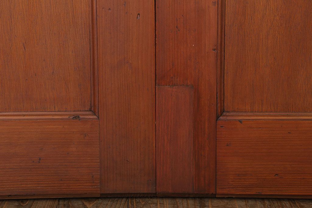 両開き　結霜ガラス入り!シンプルな木製アンティークドア2枚1対