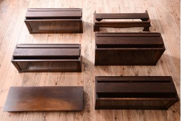 ヴィンテージ家具　イギリスビンテージ　脚付き!オーク材製スタッキングブックケース