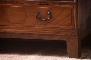 アンティーク家具　大正〜昭和　前面欅材　脚付き!和箪笥ローボード(1)