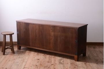 アンティーク家具　大正〜昭和　前面欅材　脚付き!和箪笥ローボード(1)
