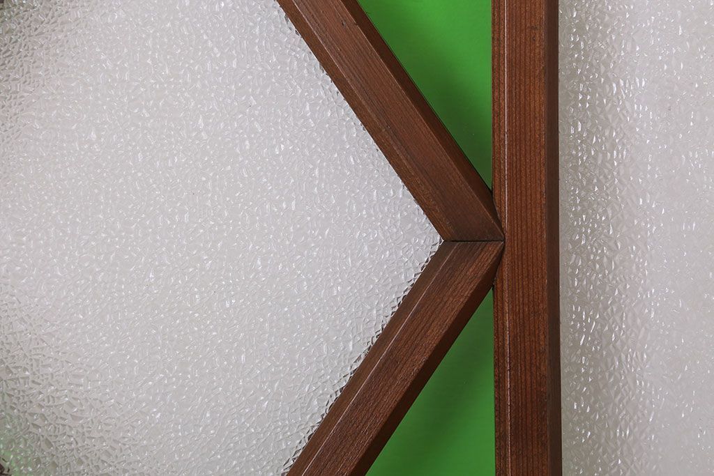 大正ロマン　色ガラス・ダイヤガラス入り!古い木製のドア