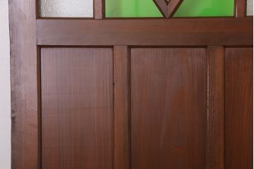 大正ロマン　色ガラス・ダイヤガラス入り!古い木製のドア