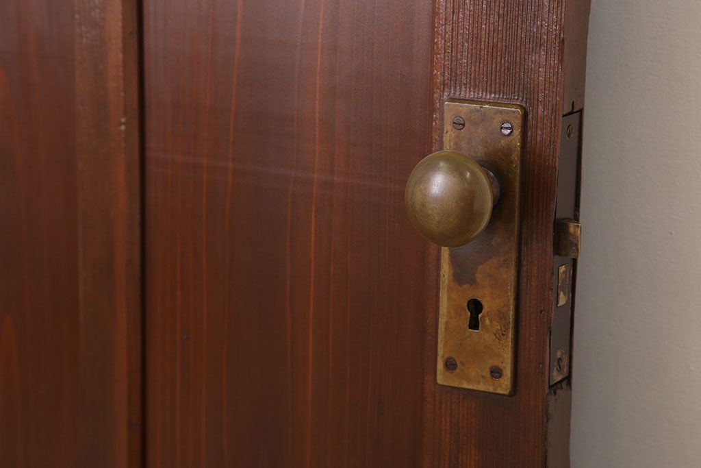 大正ロマン　色ガラス・ダイヤガラス入り!古い木製のドア