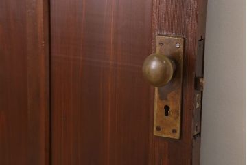 大正ロマン　色ガラス・ダイヤガラス入り!古い木製のドア