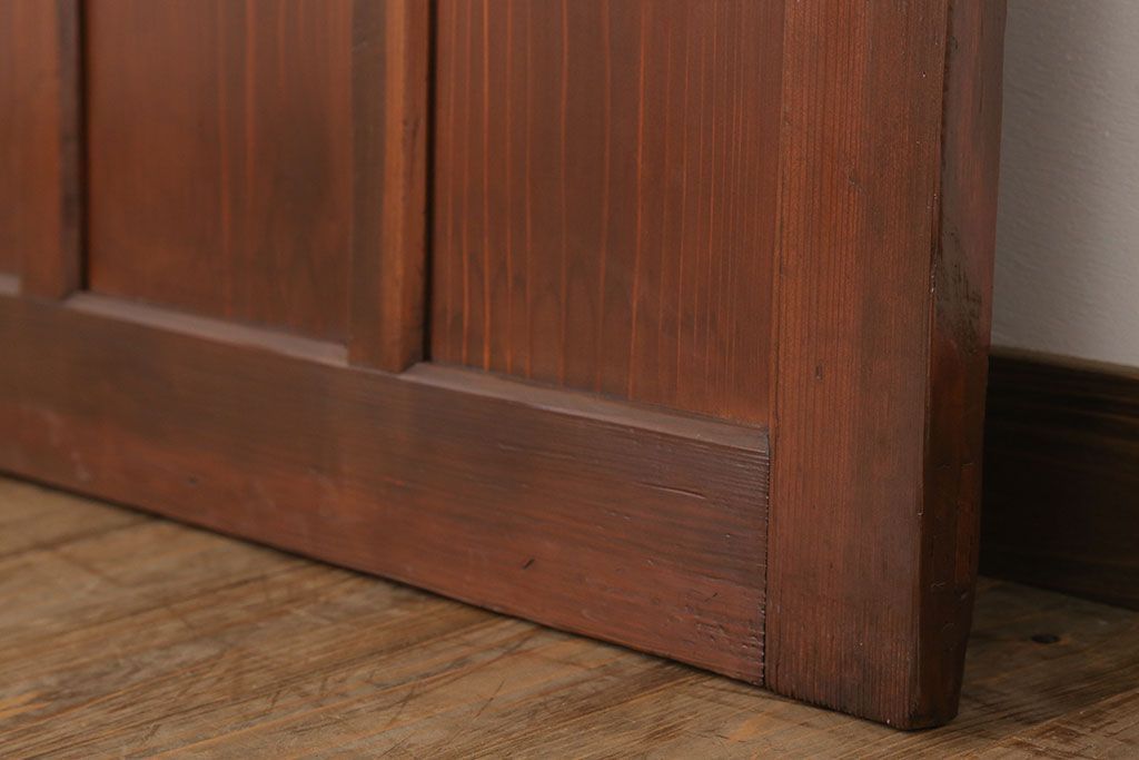 大正ロマン　色ガラス・ダイヤガラス入り!古い木製のドア