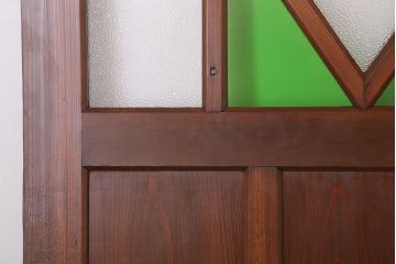 大正ロマン　色ガラス・ダイヤガラス入り!古い木製のドア