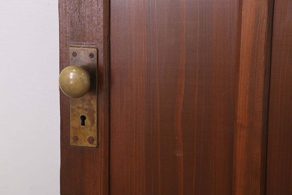 大正ロマン　色ガラス・ダイヤガラス入り!古い木製のドア