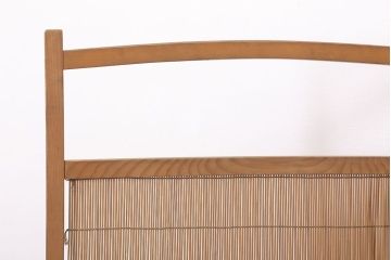 古民具・骨董　古い木味の折り畳み式パーテーション(四連屏風衝立て)(3)