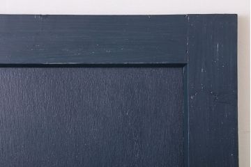 【S様ご成約分】銀モールガラス入りのレトロなネイビーペイントアンティークドア