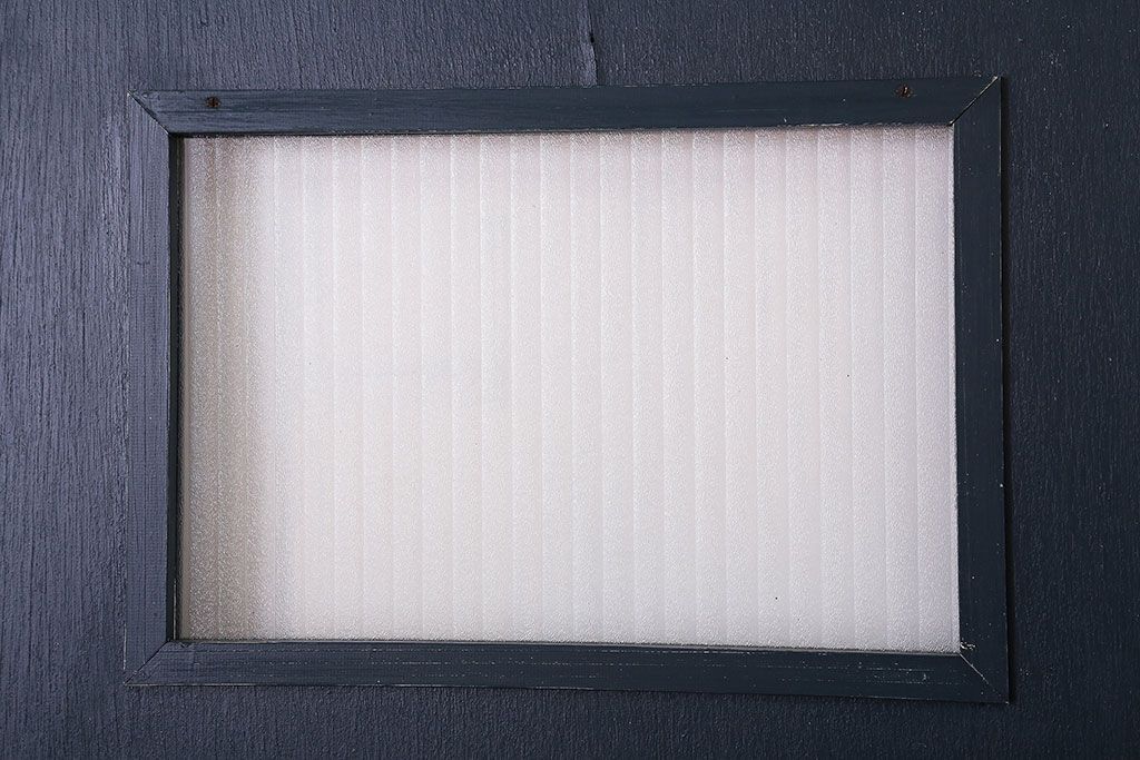 【S様ご成約分】銀モールガラス入りのレトロなネイビーペイントアンティークドア