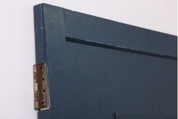 【S様ご成約分】銀モールガラス入りのレトロなネイビーペイントアンティークドア