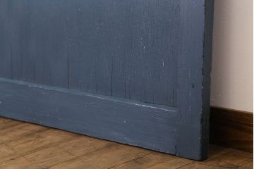 【S様ご成約分】銀モールガラス入りのレトロなネイビーペイントアンティークドア