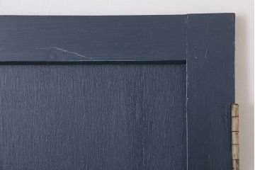 【S様ご成約分】銀モールガラス入りのレトロなネイビーペイントアンティークドア