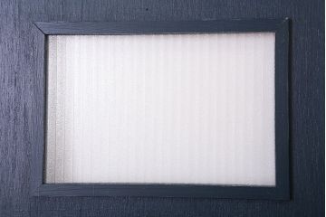 【S様ご成約分】銀モールガラス入りのレトロなネイビーペイントアンティークドア