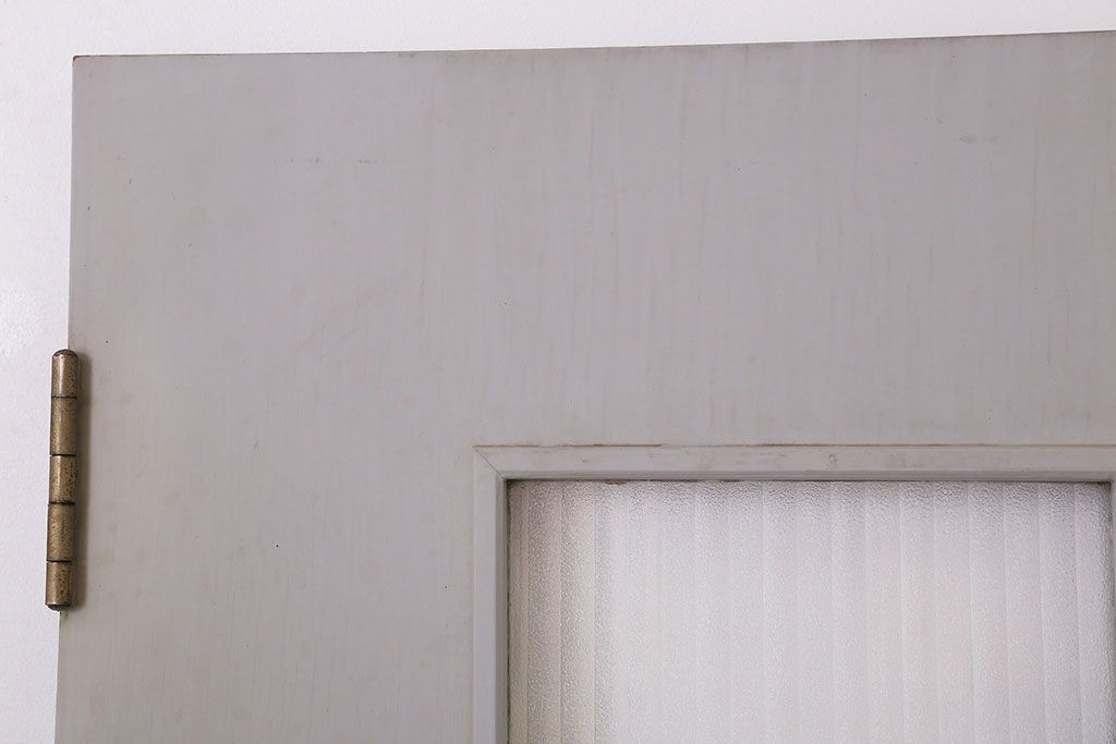 ガラスのドアノブ!銀モールガラス入りのレトロなアンティークドア