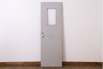 ガラスのドアノブ!銀モールガラス入りのレトロなアンティークドア