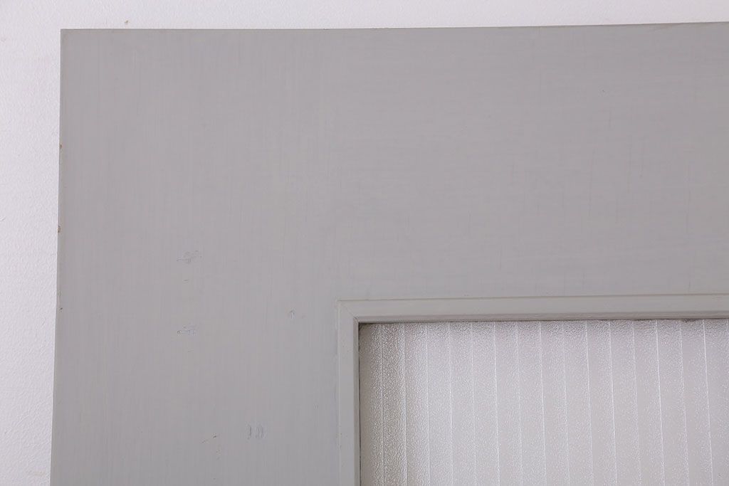 ガラスのドアノブ!銀モールガラス入りのレトロなアンティークドア