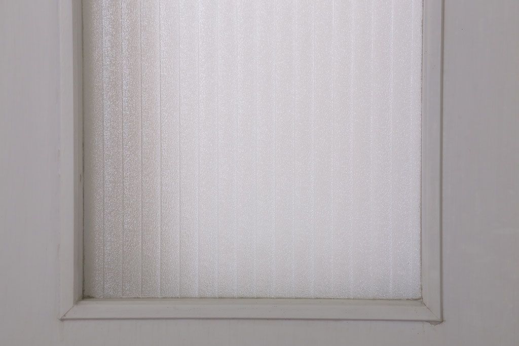 ガラスのドアノブ!銀モールガラス入りのレトロなアンティークドア