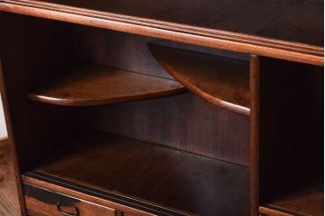 アンティーク家具　黒柿材!古い木製のアンティーク茶箪笥(茶棚・収納棚)