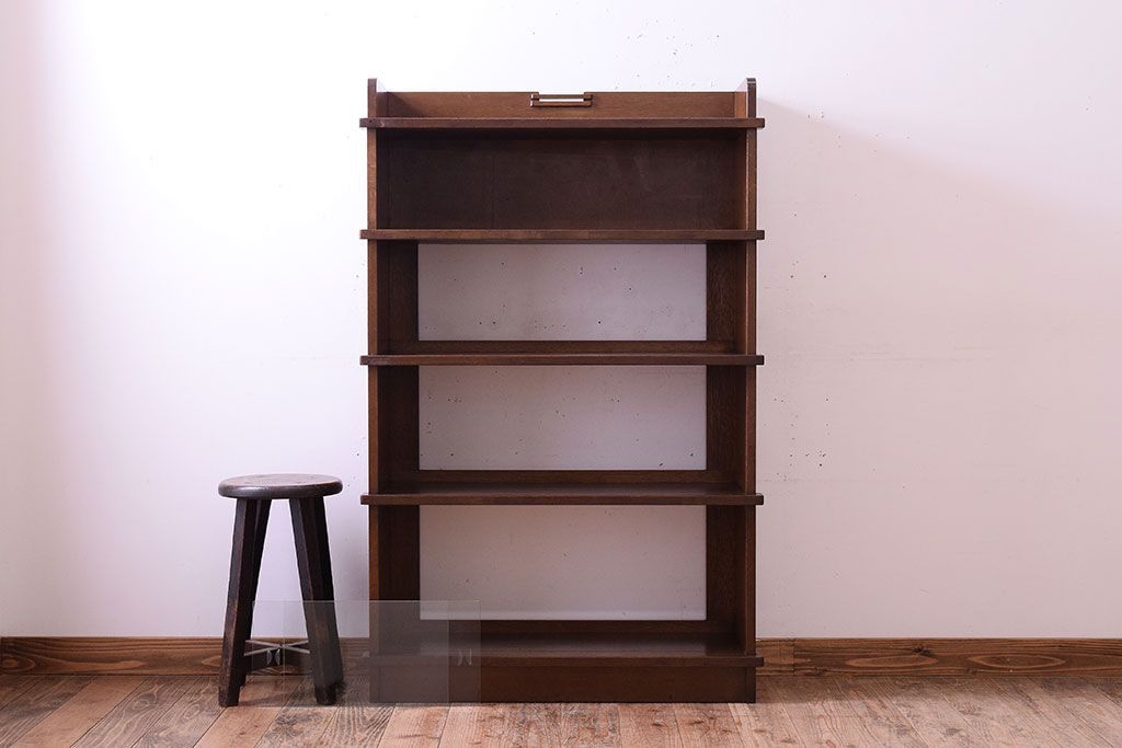 レトロ家具　アンティーク　ガラス戸付き!レトロな本棚(収納棚)