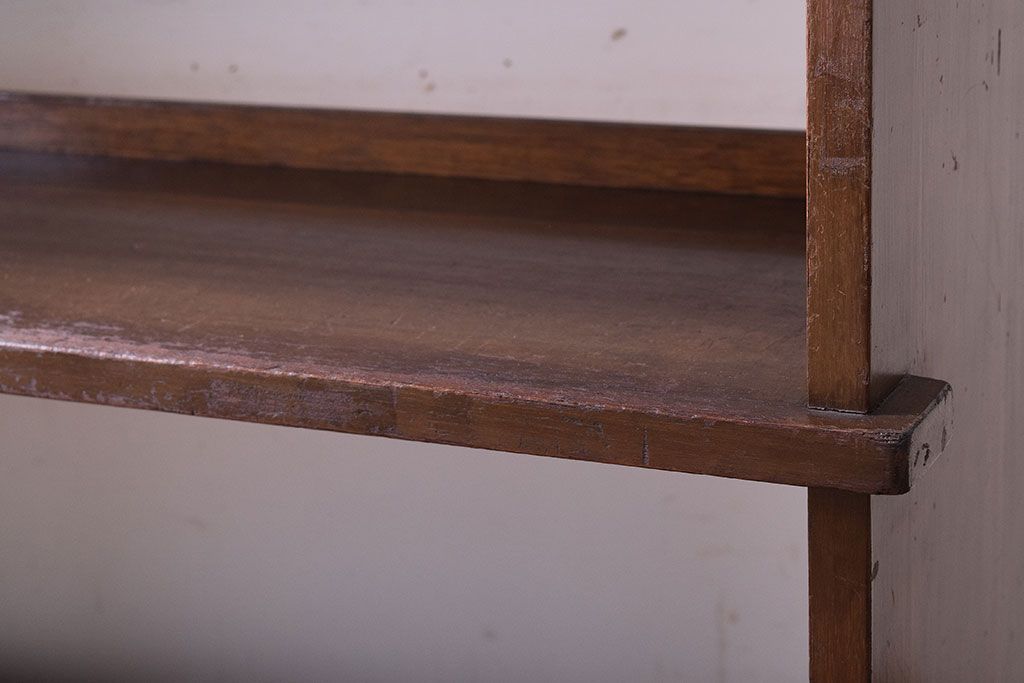 レトロ家具　アンティーク　ガラス戸付き!レトロな本棚(収納棚)