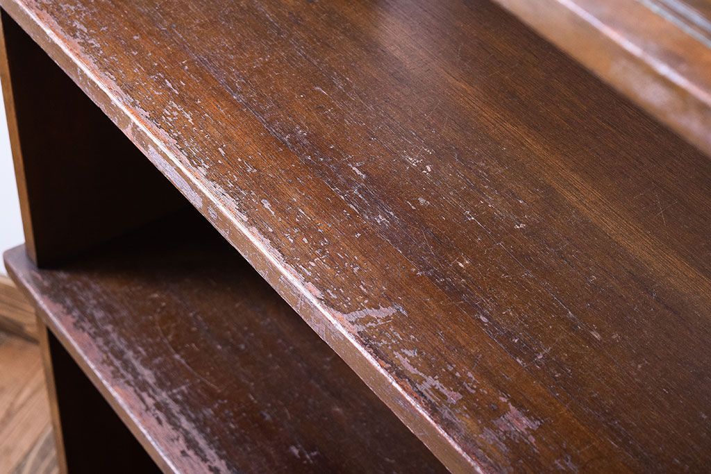 レトロ家具　アンティーク　ガラス戸付き!レトロな本棚(収納棚)