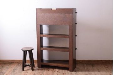 レトロ家具　アンティーク　ガラス戸付き!レトロな本棚(収納棚)