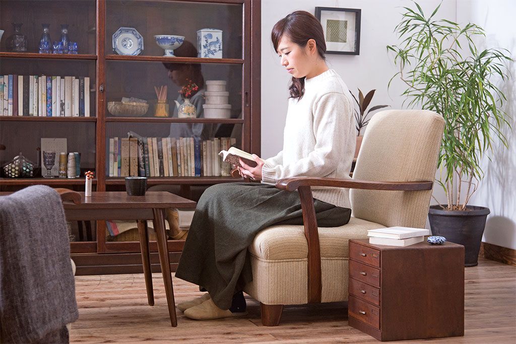 アンティーク家具　古いナラ材製の上質な一人掛けアンティークソファ(2)