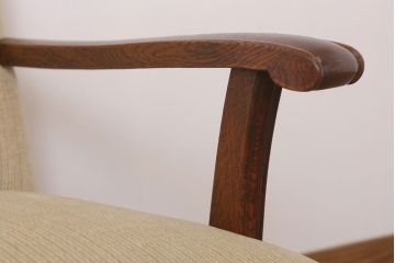 アンティーク家具　古いナラ材製の上質な一人掛けアンティークソファ(2)