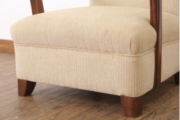 アンティーク家具　古いナラ材製の上質な一人掛けアンティークソファ(2)