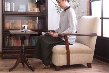 アンティーク家具　古いナラ材製の上質な一人掛けアンティークソファ