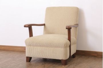 アンティーク家具　古いナラ材製の上質な一人掛けアンティークソファ