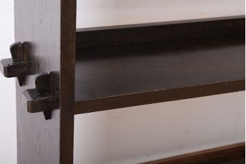 レトロ家具　和製アンティーク　古い木のレトロな楔(くさび)式本棚(飾り棚・ディスプレイラック)