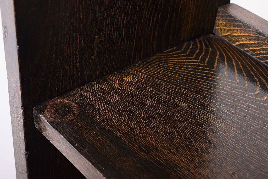 レトロ家具　和製アンティーク　古い木のレトロな楔(くさび)式本棚(飾り棚・ディスプレイラック)