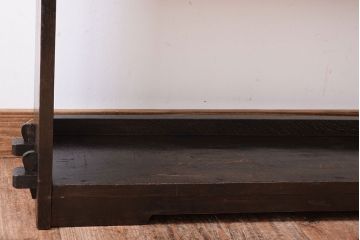 レトロ家具　和製アンティーク　古い木のレトロな楔(くさび)式本棚(飾り棚・ディスプレイラック)