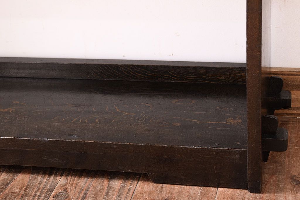 レトロ家具　和製アンティーク　古い木のレトロな楔(くさび)式本棚(飾り棚・ディスプレイラック)