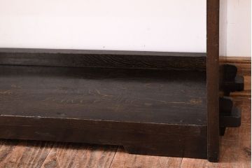 レトロ家具　和製アンティーク　古い木のレトロな楔(くさび)式本棚(飾り棚・ディスプレイラック)